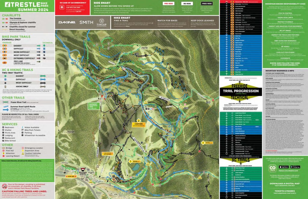 Trestle Bike Park Trail Map Colorado
